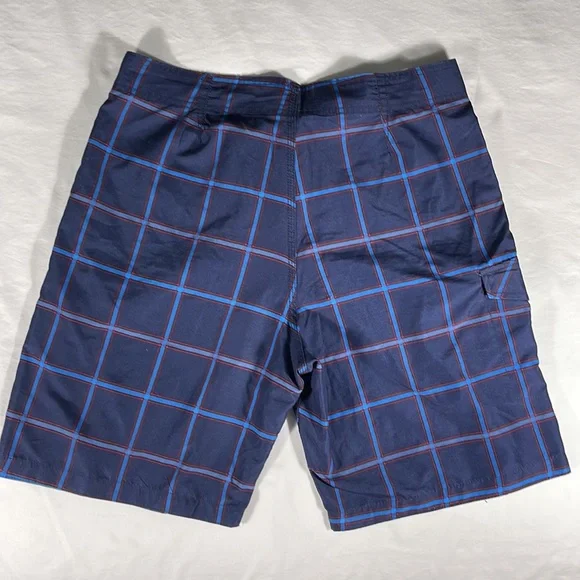 Old Navy mens multicolor check 9” Inseam board shorts swimwear - size L - Picture 3 of 10